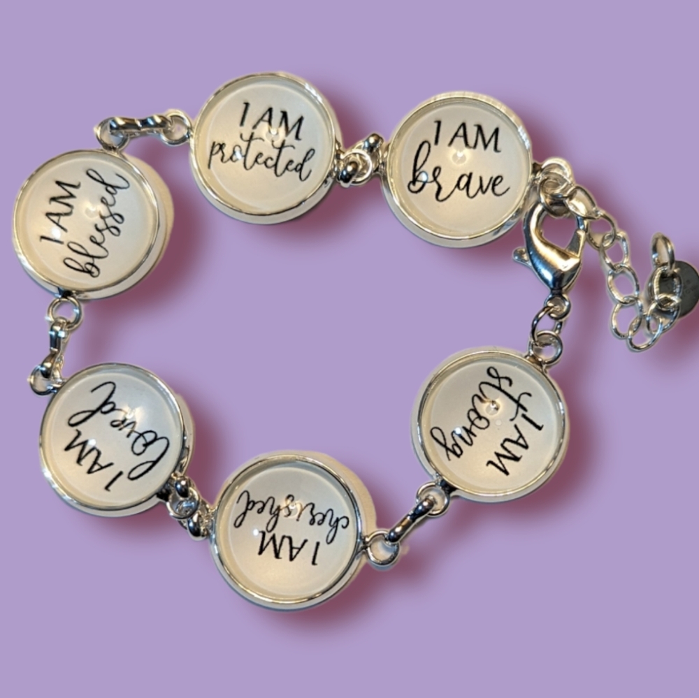 Silver Bracelet with Affirmations